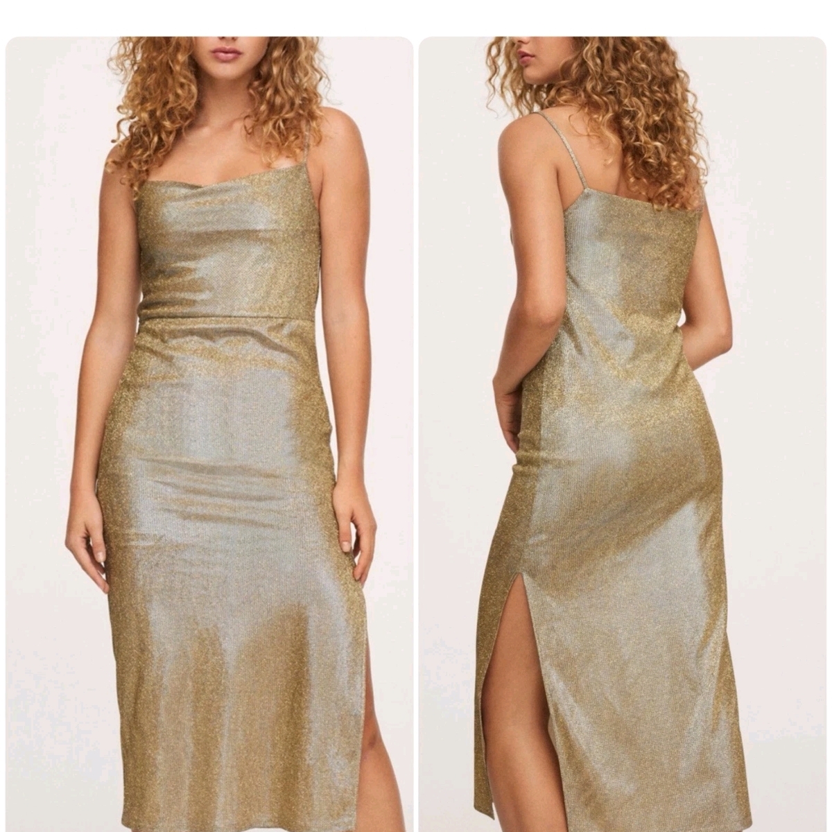 Nwt Shimmering Gold Maxi Dress, Size 4 (4-6)